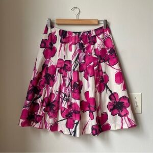 Lafayette 148 New York Pink Floral A-Line Skirt